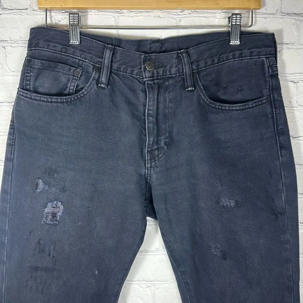 Levi’s Men’s 511 Black Slim Fit Distressed Destroyed Jeans‎ Denim size 32 x 32